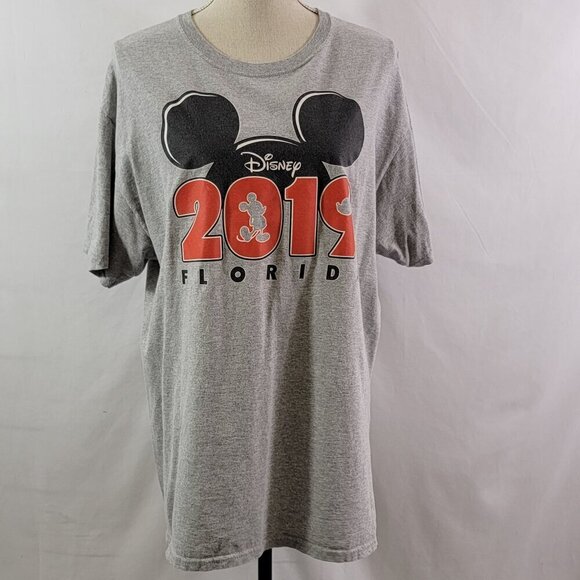 Disney Men's Mickey Mouse Ears 2019 Florida Crew Neck Gray T-Shirt – Size Large - Picture 10 of 12